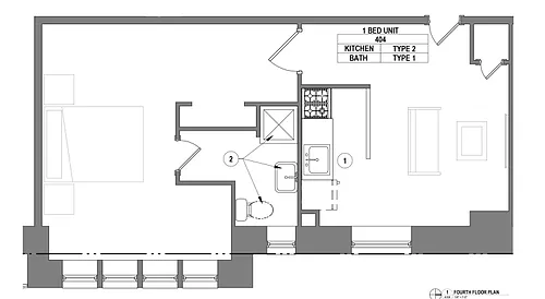 Floor plan 1 Bed / 1 Bath