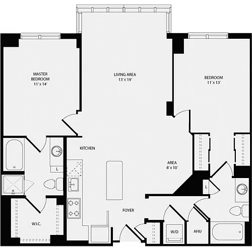 Floor plan 2 Bedrooms BB