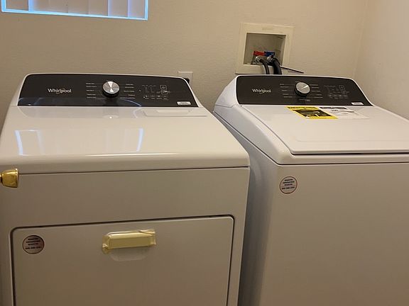 Laundry with new Washer and Dyer
