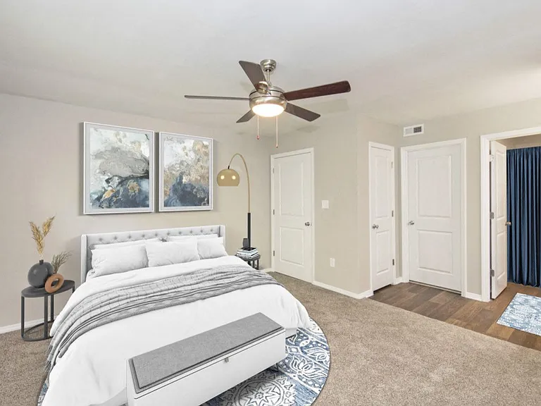 Spacious bedroom in a renovated Garden Home