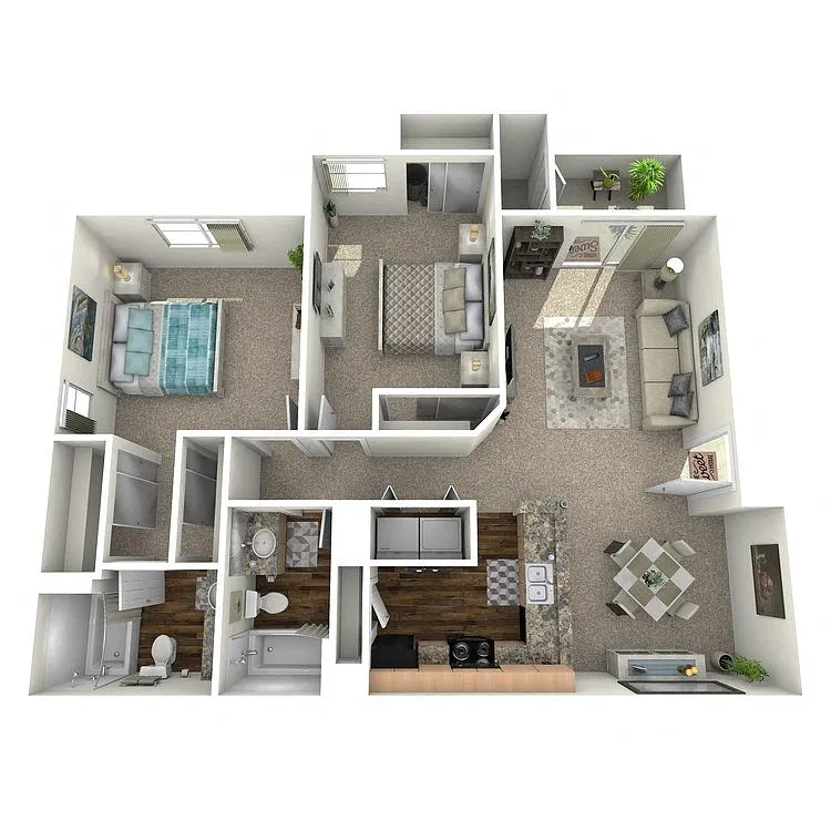 Floor plan 2 Bedroom 2 Bathroom