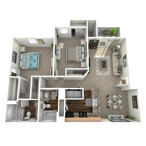 Floor plan 2 Bedroom 2 Bathroom