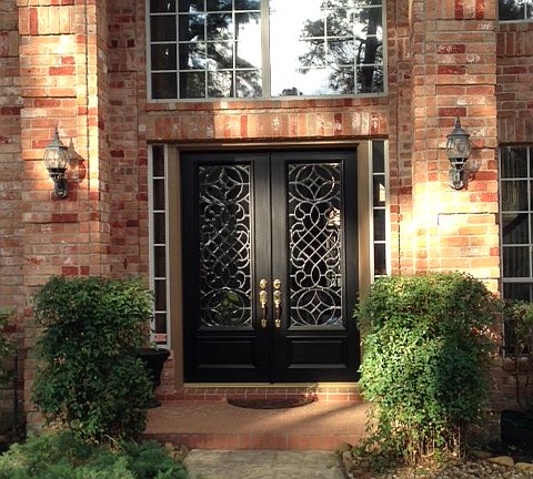 Double 8' Leaded Glass Doors