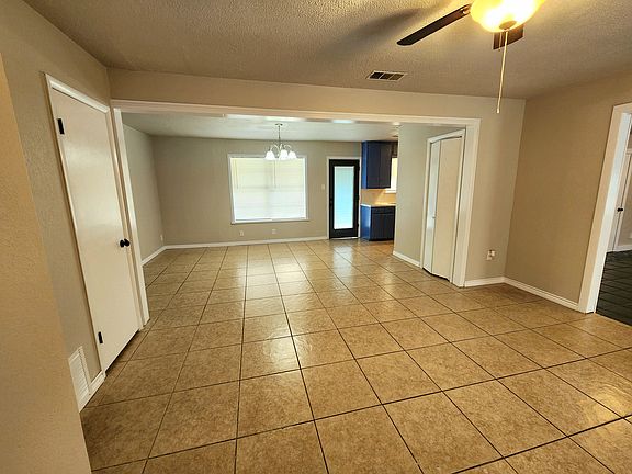 Living and dining areas.