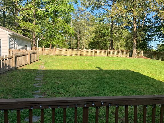 Fenced backyard