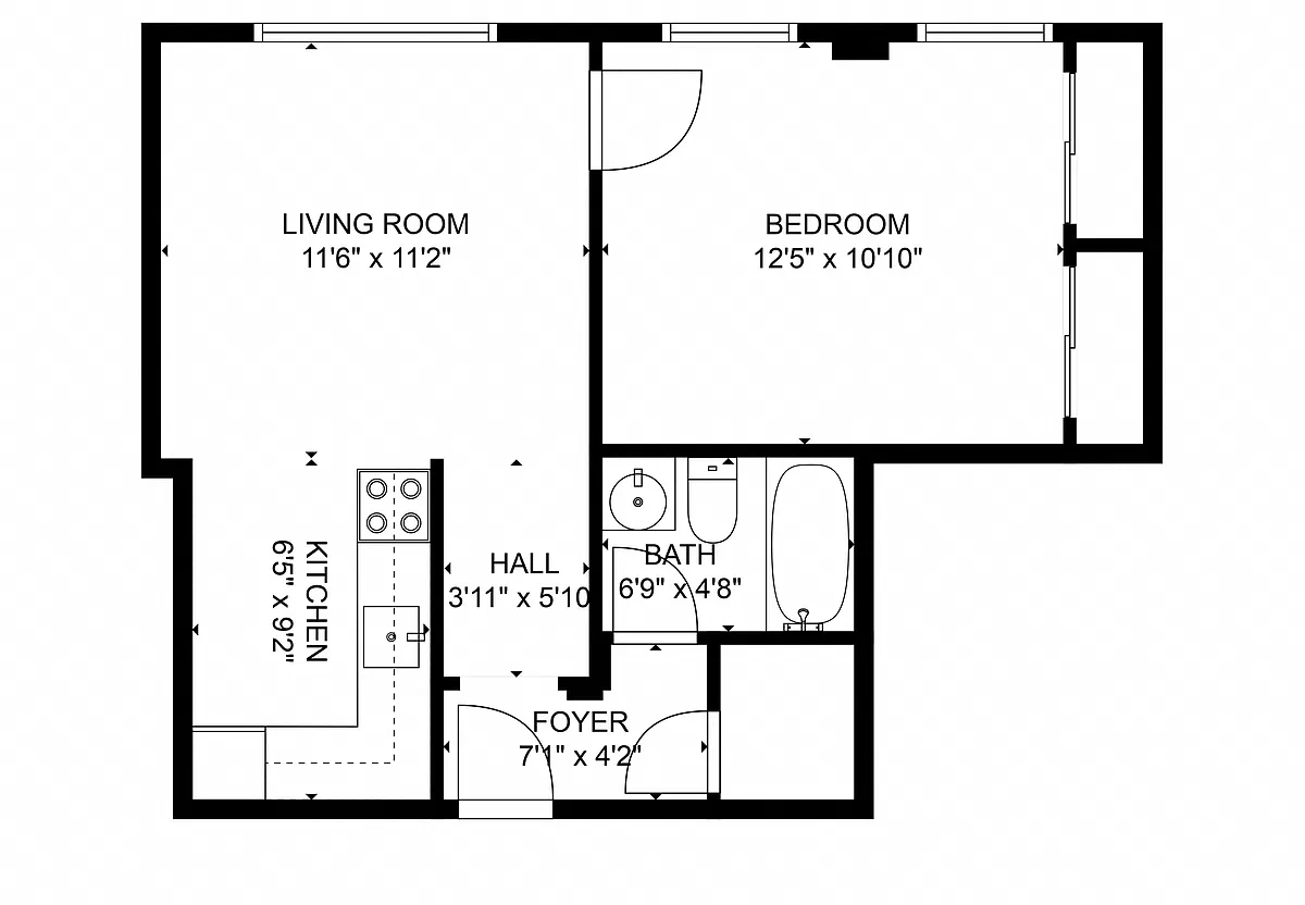 Floor plan 1 Bedroom 1 Bathroom