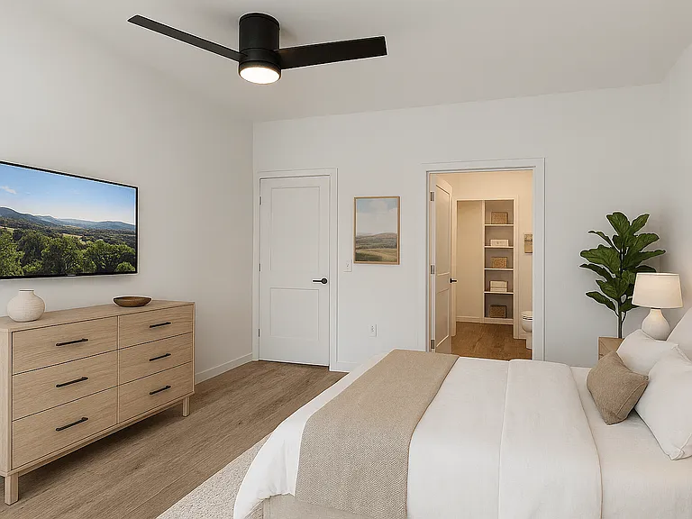 A calm, comfortable retreat with natural light and a clean modern look