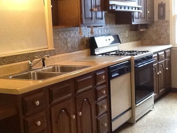 Cabinets on the left side in kitchen