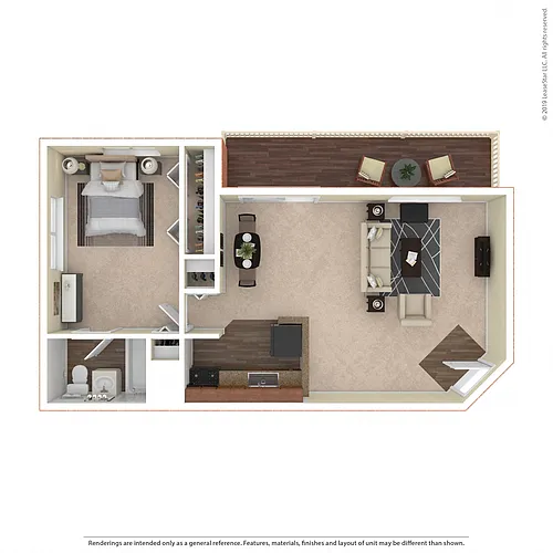 Floor plan Laurel Park 1 Bed 1 Bath