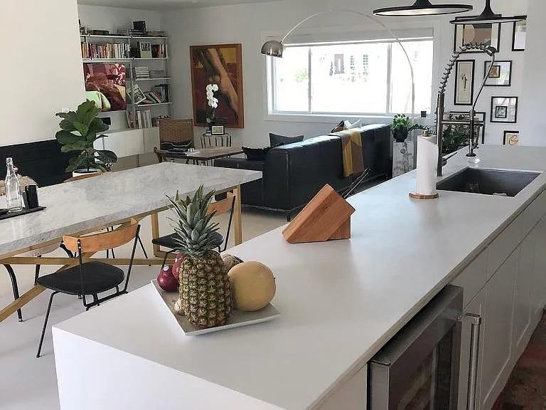 Kitchen facing front of home