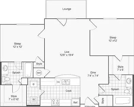 Glenmoore 2B Floorplan BAYBERRY Glenmoore 2B Floorplan BAYBERRY