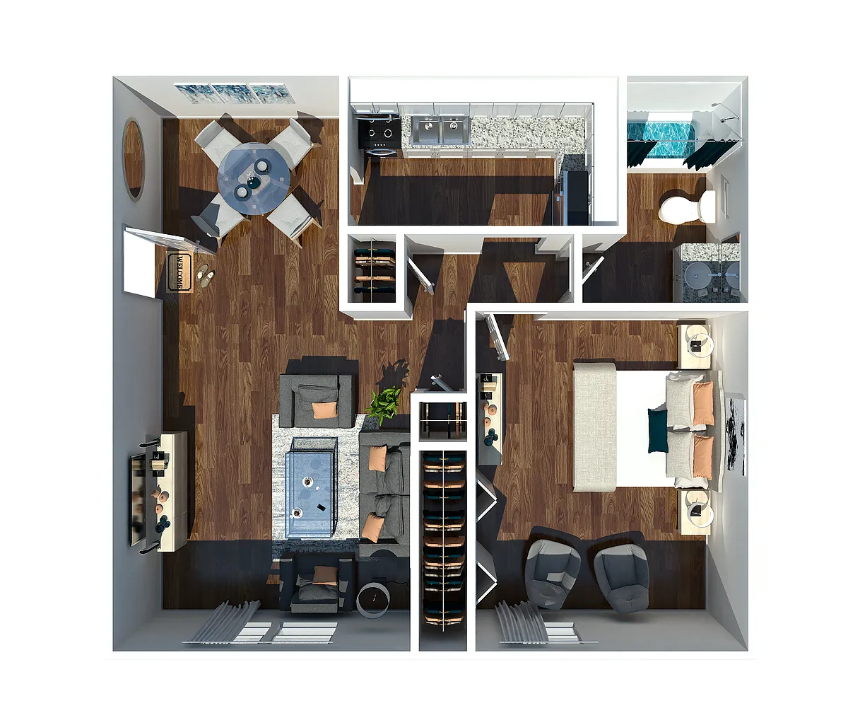 Floor plan 1 Bedroom 1 Bath