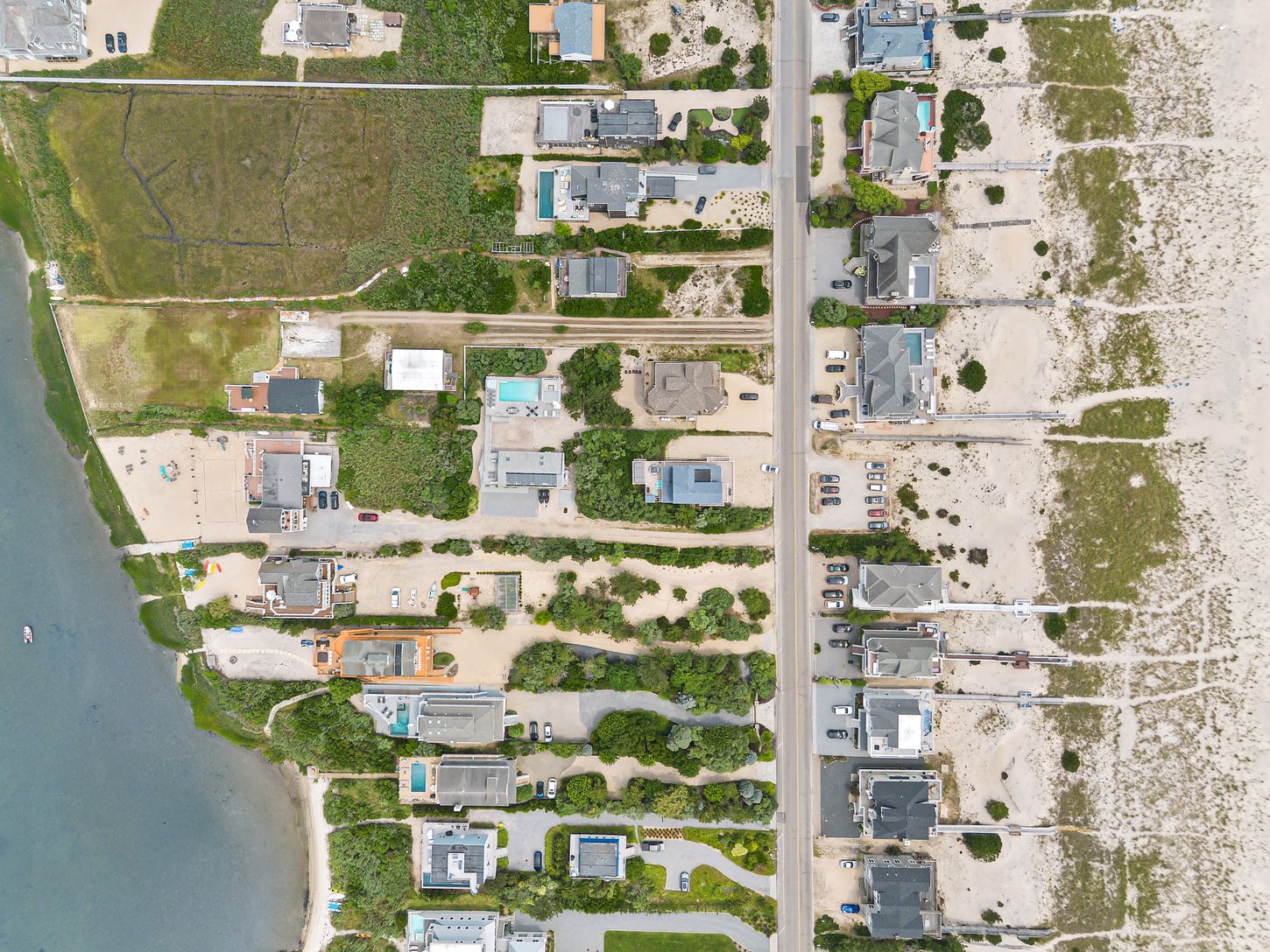 Aerial view access to Bay and Ocean from the property.
