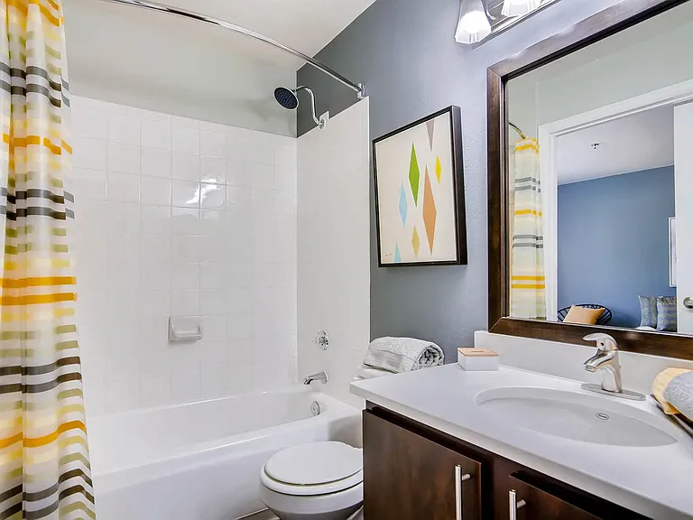 A Typical Bathroom at Eagles Landing at Church Ranch Apartments