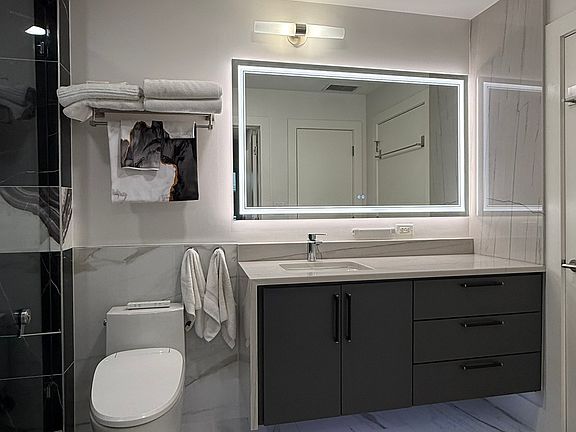 LED Mirror with defrost, 3 modes, color adjustment
Kohler Sink, Faucet, Toilet, Bidet (remote controlled)