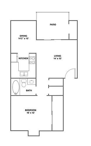 Floor plan 1 bedroom