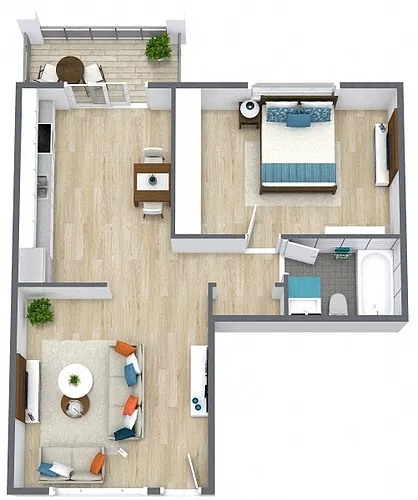 Floor plan Amador 1x1