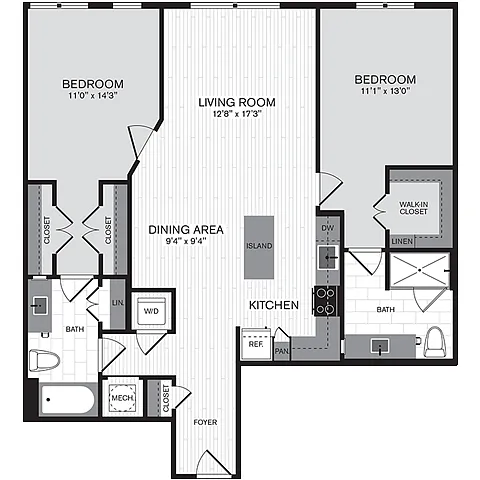 Floor plan 2N w/ Patio