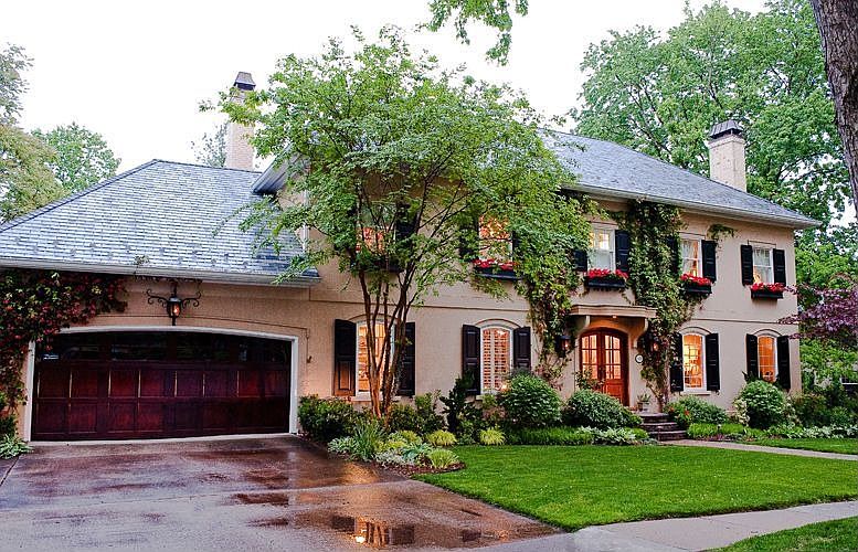 Front of the house with two car garage