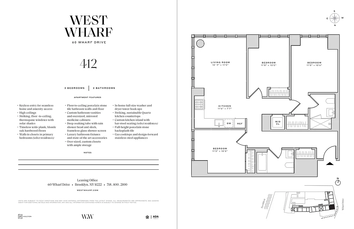 Floor plan 3 Bedroom / 2 Bathroom
