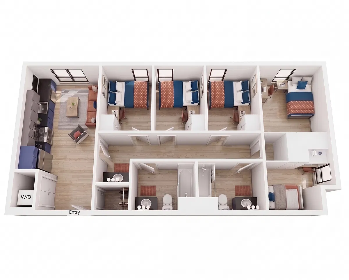 Floor plan F1-ALT - Co-Living