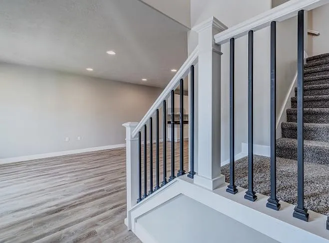 Stair railing by front entrance
