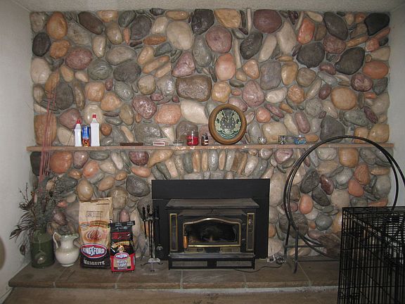 wood burning fireplace