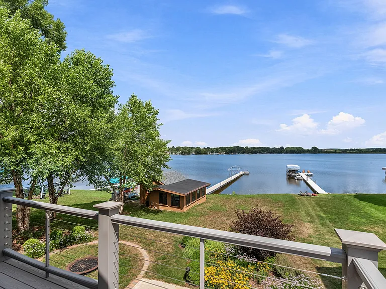 Boathouse and lake from the deck