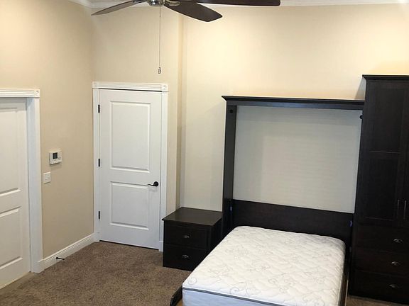 Murpy bed folds up allowing for full use of all space