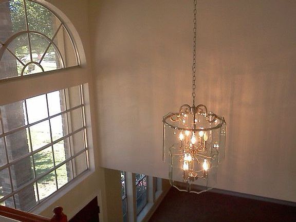 chandilier above entryway