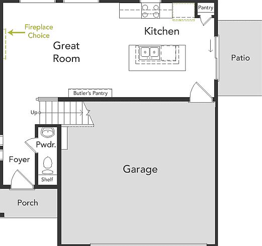 Rendering of Suffolk floorplan 1st floor.