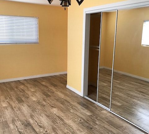 spacious, large bedrooms with mirrored closet doors