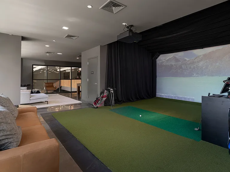 Game Room Lounge with Golf Simulator