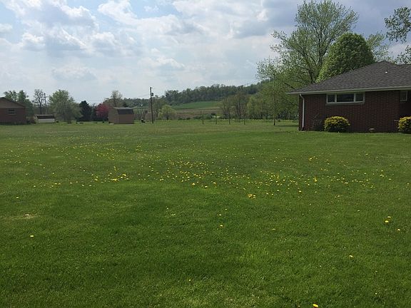 Yard to left of house