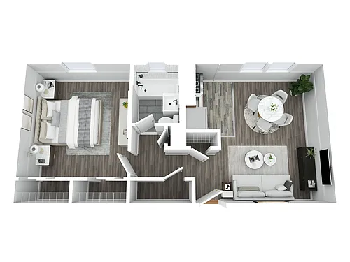 Floor plan 1BR - 1BTH Renovated