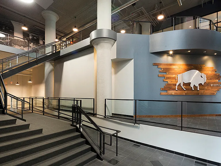Grand entrance with skyway access