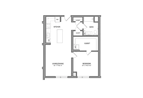 Floor plan Canvas A1C | 1 Bed | 1 Bath