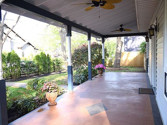 Side view of front porch