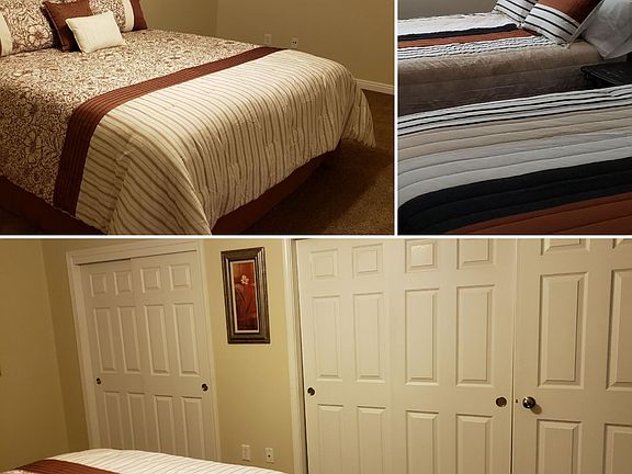 Bedroom #1 is Master with a King size bed. Large Closets. Bedroom #2 with 1 double bed and 1 queen size bed.