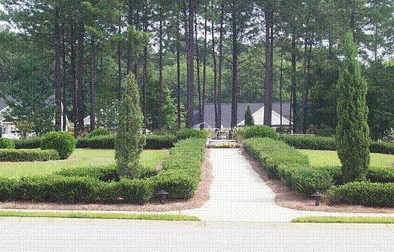 View from front yard. Easy access to neighborhood fountain and seating area.
