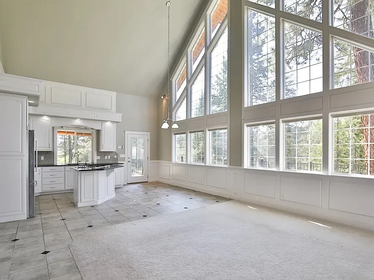 Main living room and kitchen