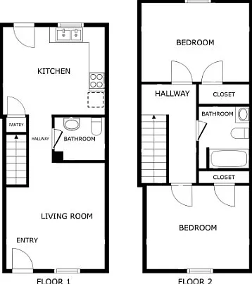 2 bed, 1.5 bath, 960 sqft, $900 — Photo 2