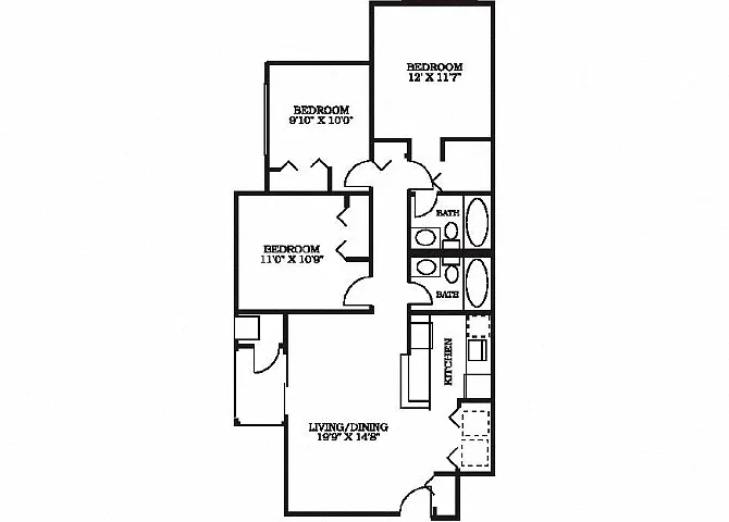 Floor plan 3 Bed