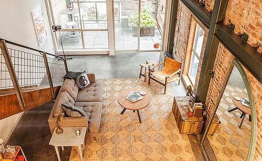 View of the living room from the loft.
