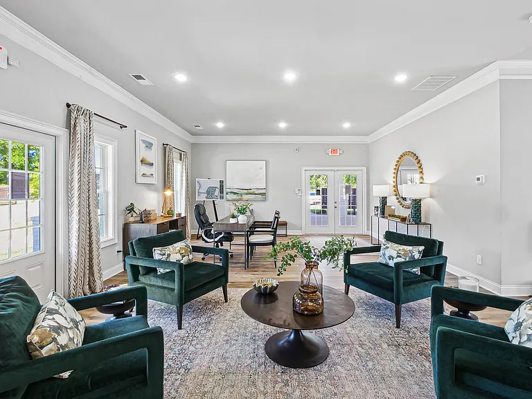 Sophisticated clubhouse lounge with stylish and comfortable seating.