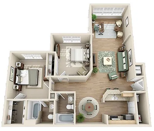 Floor plan The NoDa W/Solarium