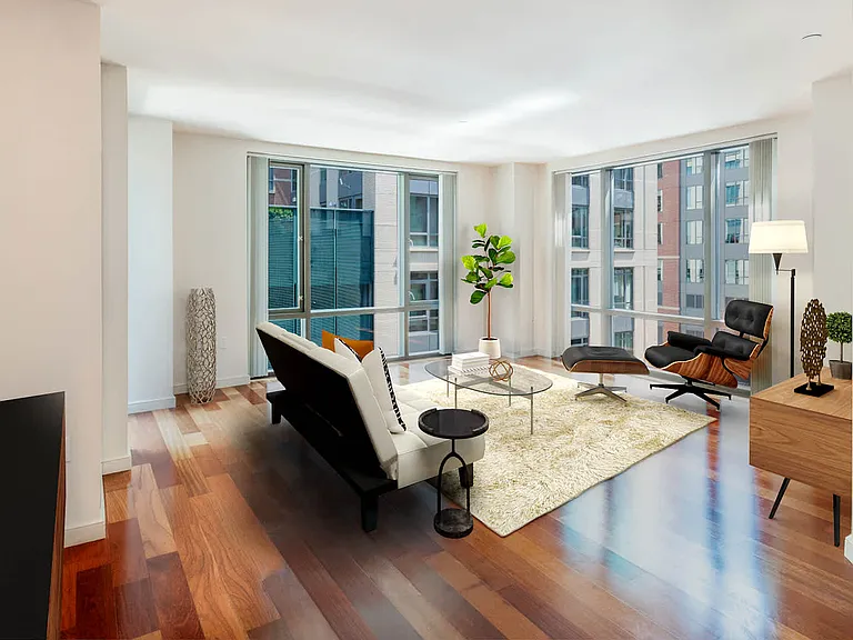 Living Room with Floor-to-Ceiling Windows