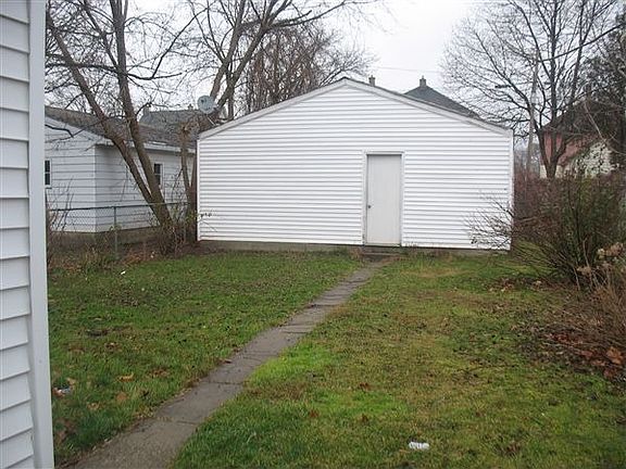 Back yard, garage