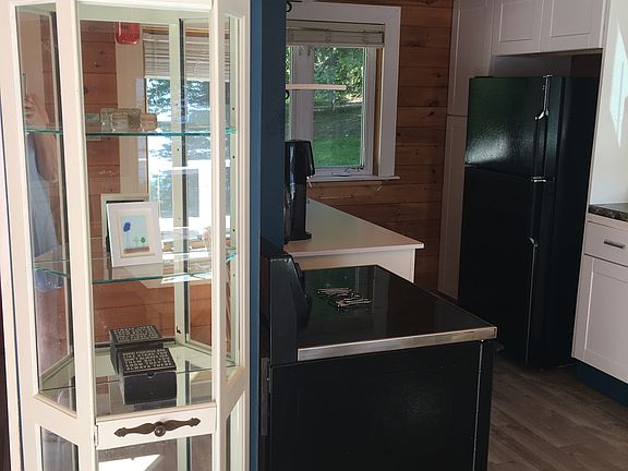 looking into the kitchen from the patio doors