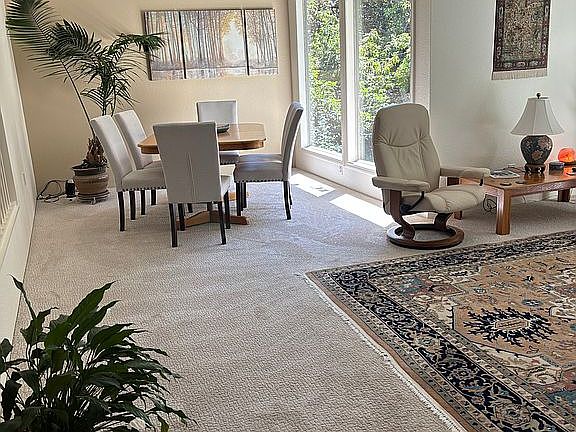 Living and dining areas